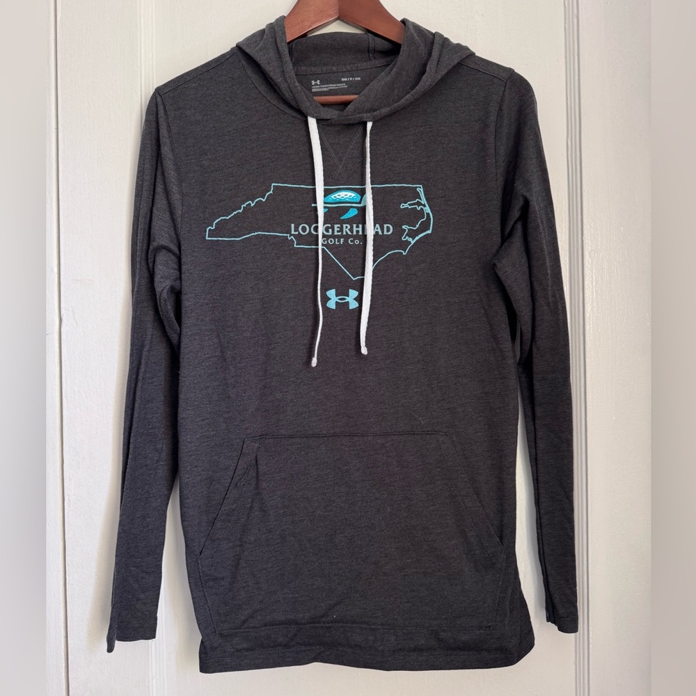 Under Armour Gray Loggerhead Golf Co. Lightweight Hoodie with Teal Graphic